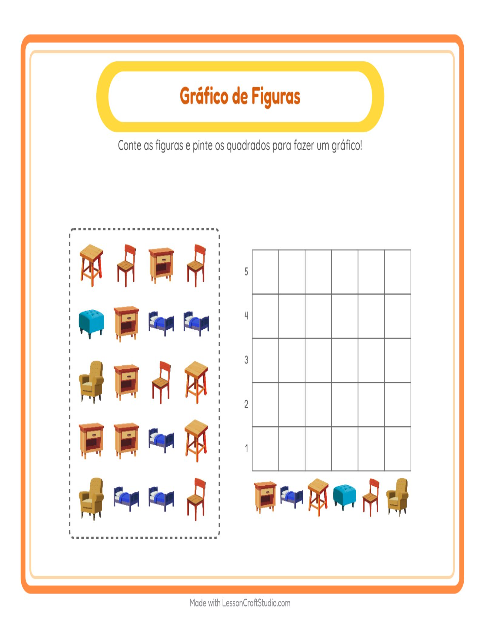Pré-visualização da ficha de Contagem Em Gráfico com 4 de Julho para Educação infantil (pré-escola, 5-7 anos)