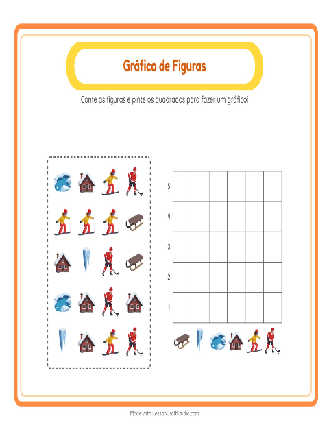 Pré-visualização da ficha de Contagem Em Gráfico com 4 de Julho para Educação infantil (pré-escola, 5-7 anos)