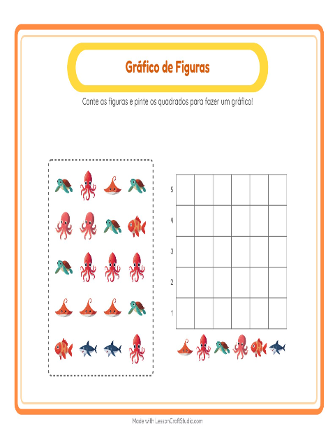 Pré-visualização da ficha de Contagem Em Gráfico com 4 de Julho para Educação infantil (pré-escola, 5-7 anos)