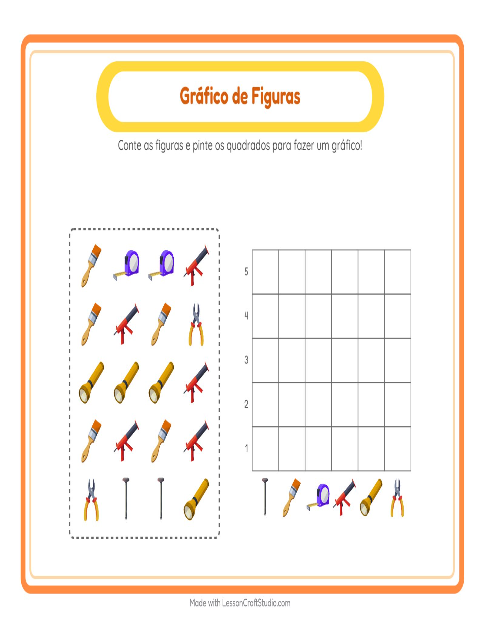 Pré-visualização da ficha de Contagem Em Gráfico com 4 de Julho para Educação infantil (pré-escola, 5-7 anos)