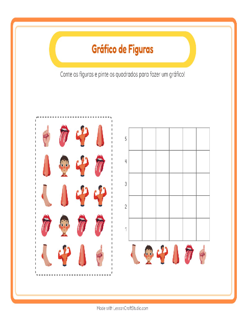Pré-visualização da ficha de Contagem Em Gráfico com 4 de Julho para Educação infantil (pré-escola, 5-7 anos)
