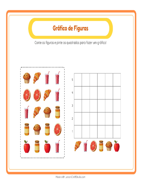 Pré-visualização da ficha de Contagem Em Gráfico com 4 de Julho para Educação infantil (pré-escola, 5-7 anos)