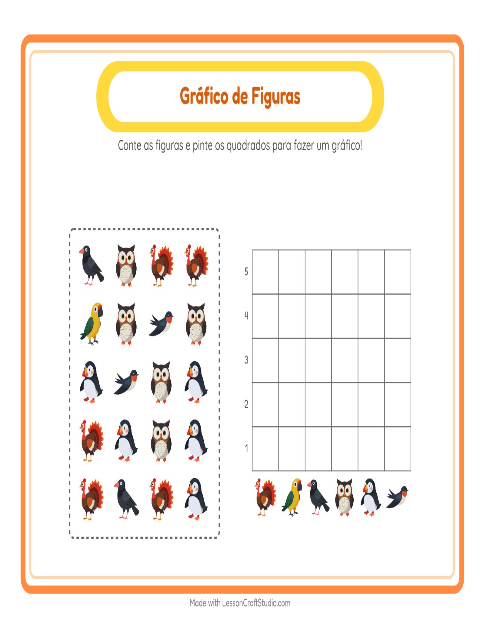 Pré-visualização da ficha de Contagem Em Gráfico com 4 de Julho para Educação infantil (pré-escola, 5-7 anos)