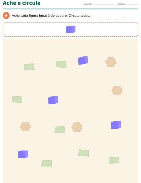 Pré-visualização da ficha de Contar figuras com Formas para Educação infantil (pré-escola, 5-7 anos)