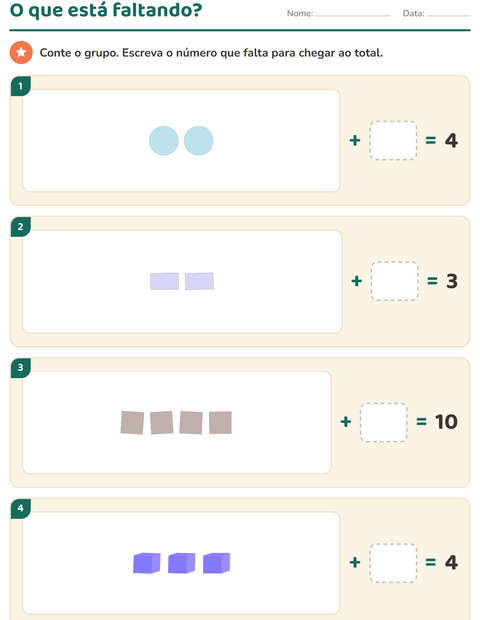 Pré-visualização da ficha de Contas ilustradas com Formas para 1º ano do ensino fundamental