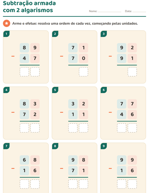 Pré-visualização da ficha de Continhas armadas para 2º ano do ensino fundamental