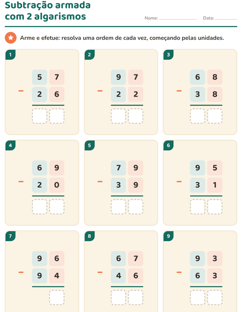 Pré-visualização da ficha de Continhas armadas para 2º ano do ensino fundamental
