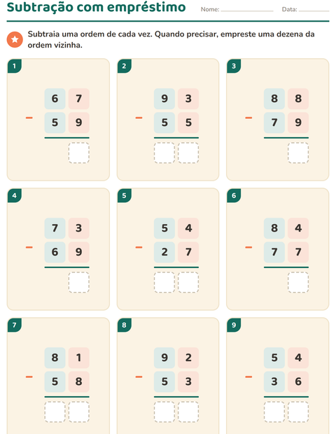 Pré-visualização da ficha de Continhas armadas para 3º ano do ensino fundamental