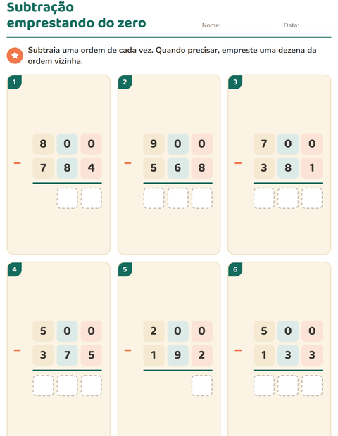Pré-visualização da ficha de Continhas armadas para 3º ano do ensino fundamental