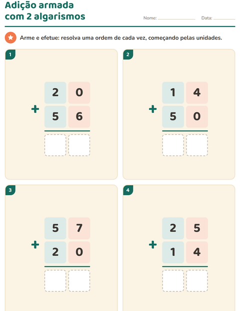 Pré-visualização da ficha de Continhas armadas para 2º ano do ensino fundamental
