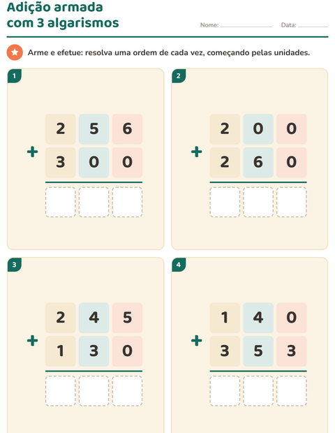 Pré-visualização da ficha de Continhas armadas para 2º ano do ensino fundamental