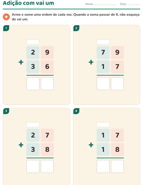 Pré-visualização da ficha de Continhas armadas para 3º ano do ensino fundamental