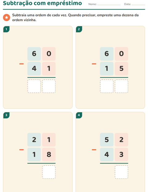 Pré-visualização da ficha de Continhas armadas para 3º ano do ensino fundamental