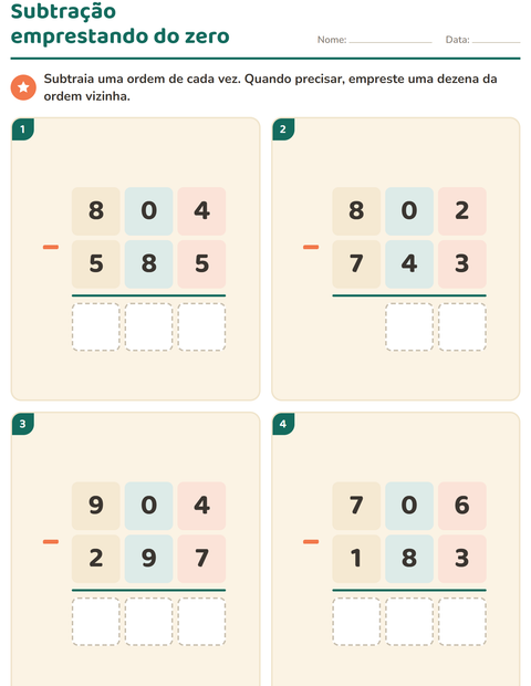 Pré-visualização da ficha de Continhas armadas para 3º ano do ensino fundamental