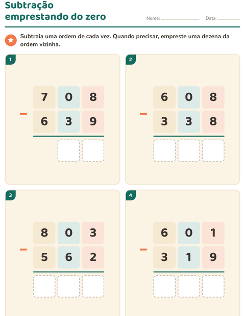 Pré-visualização da ficha de Continhas armadas para 3º ano do ensino fundamental