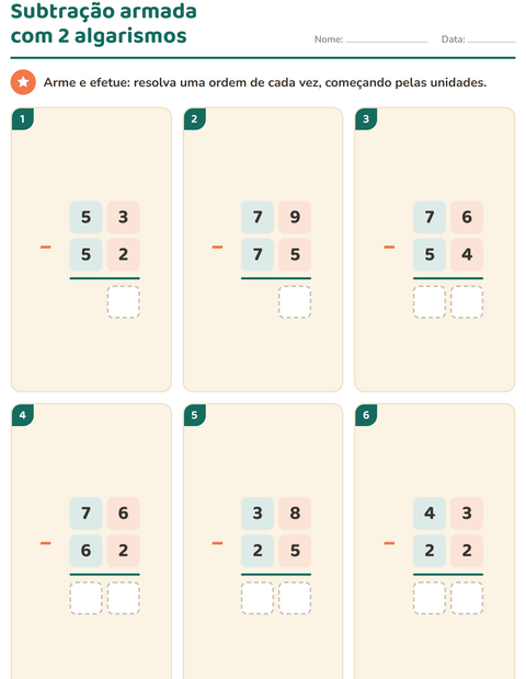 Pré-visualização da ficha de Continhas armadas para 2º ano do ensino fundamental