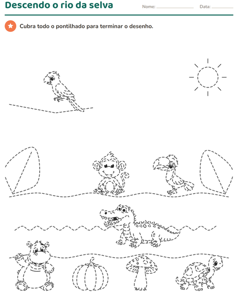 Pré-visualização da ficha de Desenhos pontilhados para Educação infantil (pré-escola, 5-7 anos)