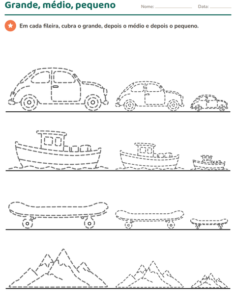 Pré-visualização da ficha de Desenhos pontilhados para Educação infantil (pré-escola, 5-7 anos)