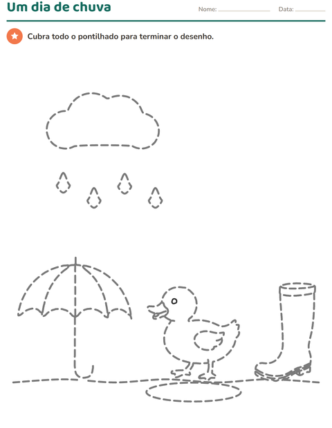 Pré-visualização da ficha de Desenhos pontilhados para Educação infantil (pré-escola, 5-7 anos)
