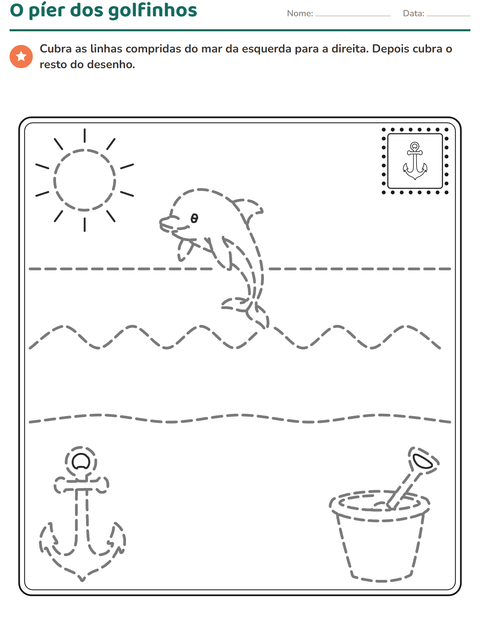Pré-visualização da ficha de Desenhos pontilhados para Educação infantil (pré-escola, 5-7 anos)