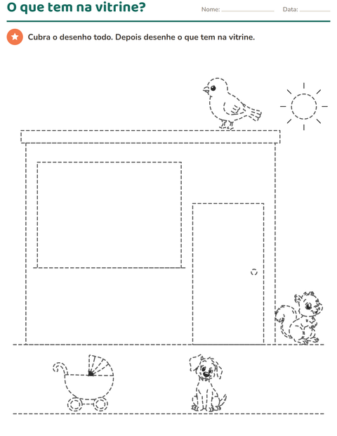 Pré-visualização da ficha de Desenhos pontilhados para 1º ano do ensino fundamental