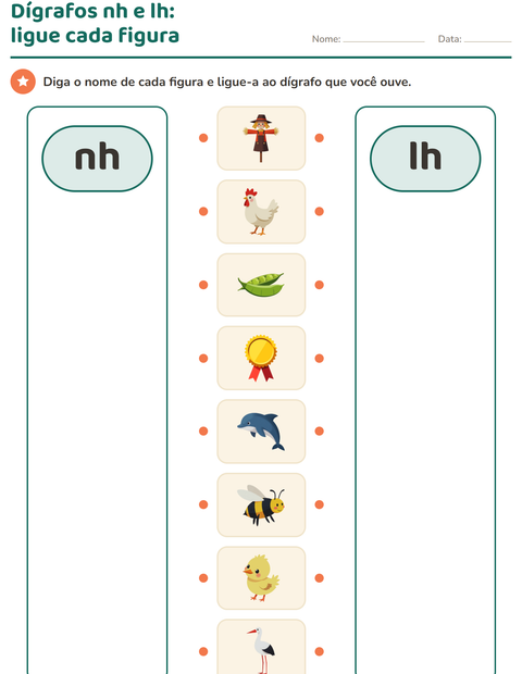 Pré-visualização da ficha de Dígrafos para Educação infantil (pré-escola, 5-7 anos)