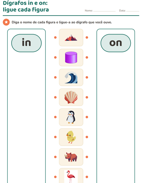 Pré-visualização da ficha de Dígrafos para Educação infantil (pré-escola, 5-7 anos)