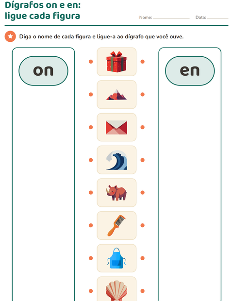 Pré-visualização da ficha de Dígrafos para Educação infantil (pré-escola, 5-7 anos)