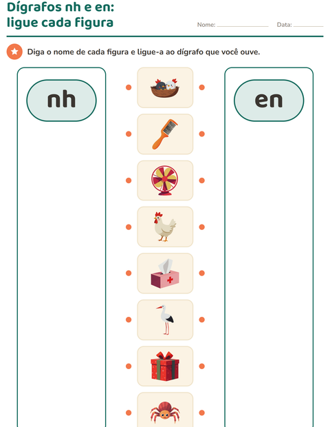 Pré-visualização da ficha de Dígrafos para Educação infantil (pré-escola, 5-7 anos)