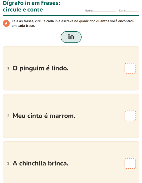 Pré-visualização da ficha de Dígrafos para 2º ano do ensino fundamental