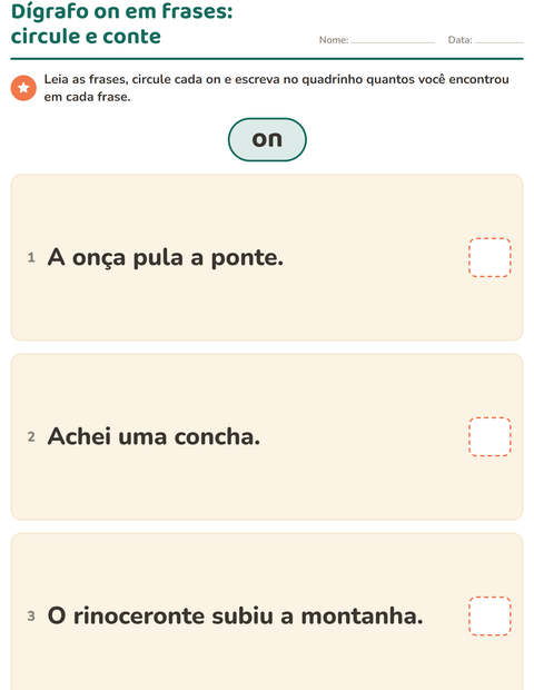 Pré-visualização da ficha de Dígrafos para 2º ano do ensino fundamental