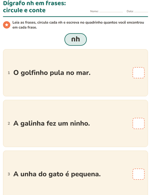 Pré-visualização da ficha de Dígrafos para 2º ano do ensino fundamental