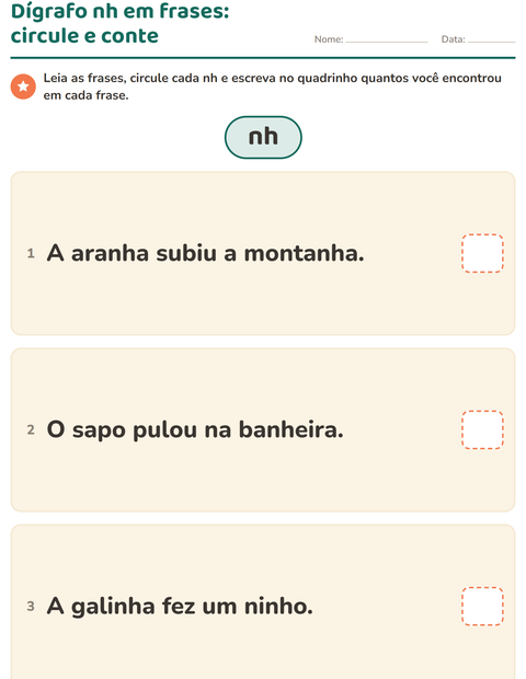Pré-visualização da ficha de Dígrafos para 2º ano do ensino fundamental