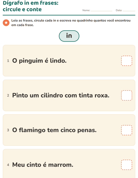 Pré-visualização da ficha de Dígrafos para 2º ano do ensino fundamental