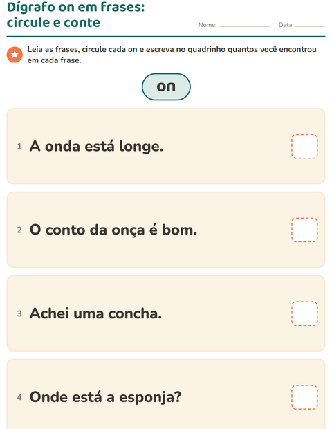 Pré-visualização da ficha de Dígrafos para 2º ano do ensino fundamental