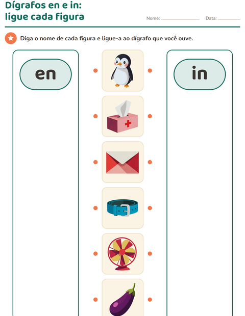 Pré-visualização da ficha de Dígrafos para Educação infantil (pré-escola, 5-7 anos)