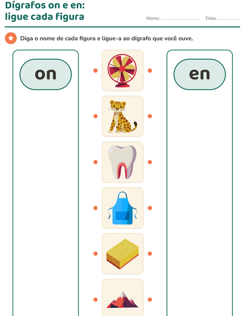Pré-visualização da ficha de Dígrafos para Educação infantil (pré-escola, 5-7 anos)