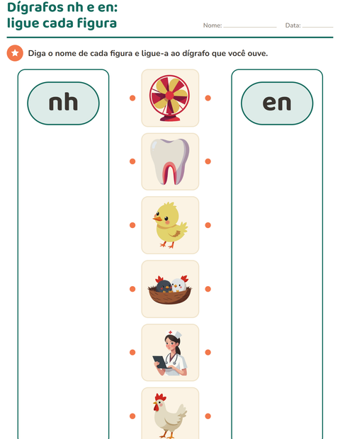 Pré-visualização da ficha de Dígrafos para Educação infantil (pré-escola, 5-7 anos)