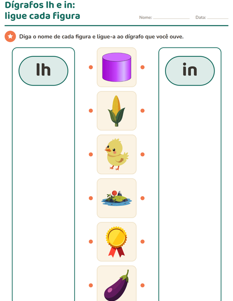 Pré-visualização da ficha de Dígrafos para Educação infantil (pré-escola, 5-7 anos)