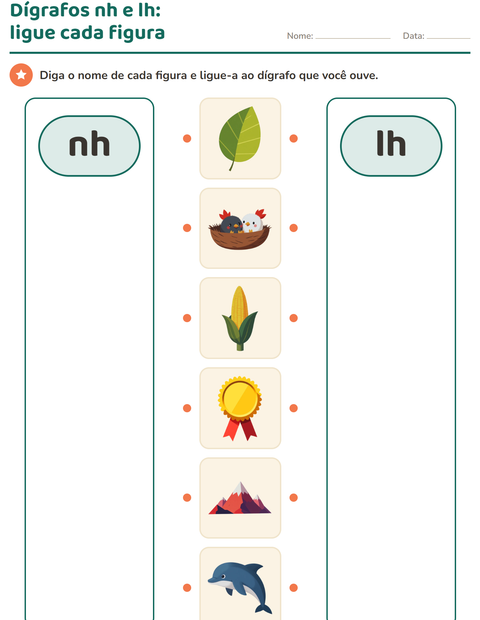 Pré-visualização da ficha de Dígrafos para Educação infantil (pré-escola, 5-7 anos)
