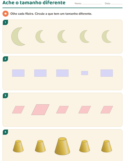 Pré-visualização da ficha de Discriminação visual com Formas para Educação infantil (pré-escola, 5-7 anos)