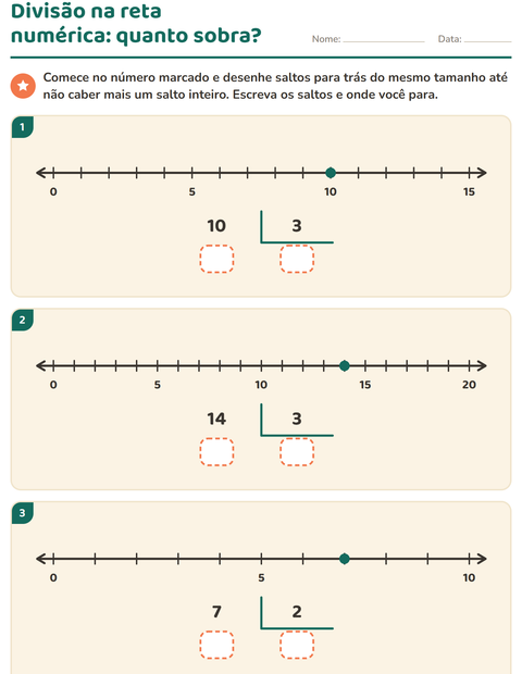 Pré-visualização da ficha de Divisão com resto para 3º ano do ensino fundamental