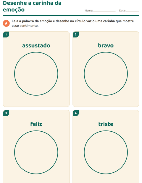 Desenhe a carinha da emoção