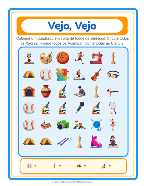 Pré-visualização da ficha de Encontre E Conte com Atividades para Educação infantil (creche, 3-5 anos)