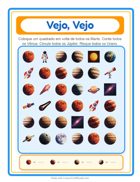 Pré-visualização da ficha de Encontre E Conte com Espaço para Educação infantil (creche, 3-5 anos)