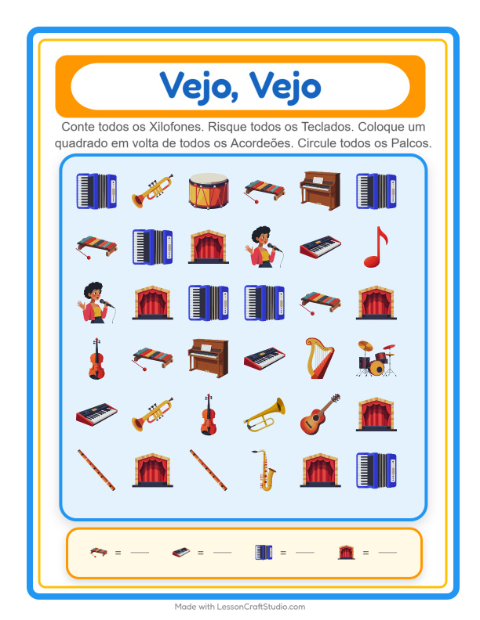Pré-visualização da ficha de Encontre E Conte com Música para Educação infantil (creche, 3-5 anos)