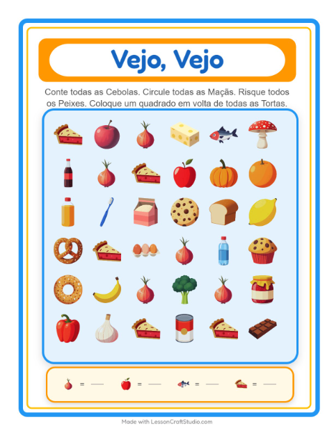 Pré-visualização da ficha de Encontre E Conte com No supermercado para Educação infantil (creche, 3-5 anos)