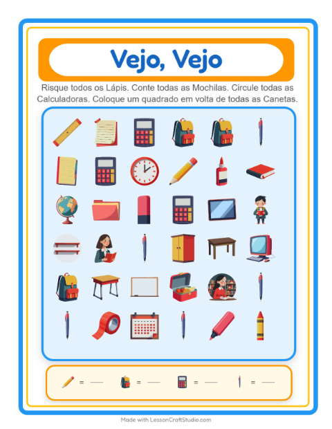 Pré-visualização da ficha de Encontre E Conte com Sala de aula para Educação infantil (creche, 3-5 anos)