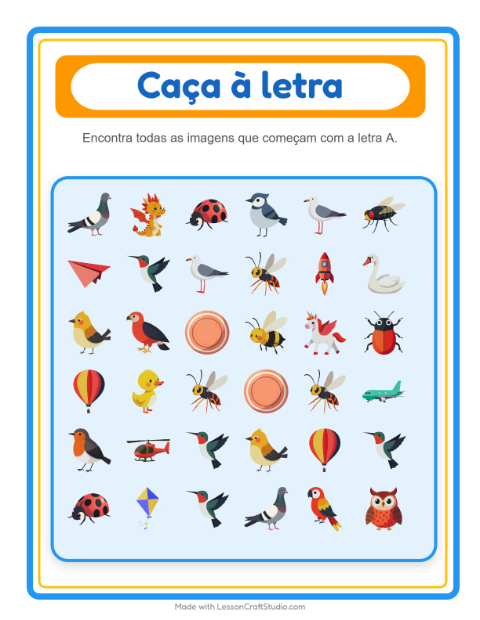 Pré-visualização da ficha de Encontre E Conte com Coisas que voam para Educação infantil (creche, 3-5 anos)