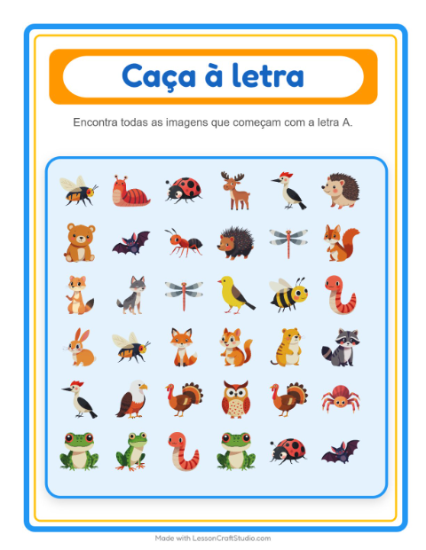 Pré-visualização da ficha de Encontre E Conte com Criaturas da floresta para Educação infantil (creche, 3-5 anos)